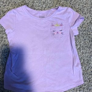 Girls 4T purple pocket kitty shirt jumping beans